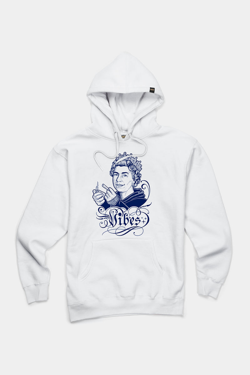 VIBES Queen Collection White Hoodie