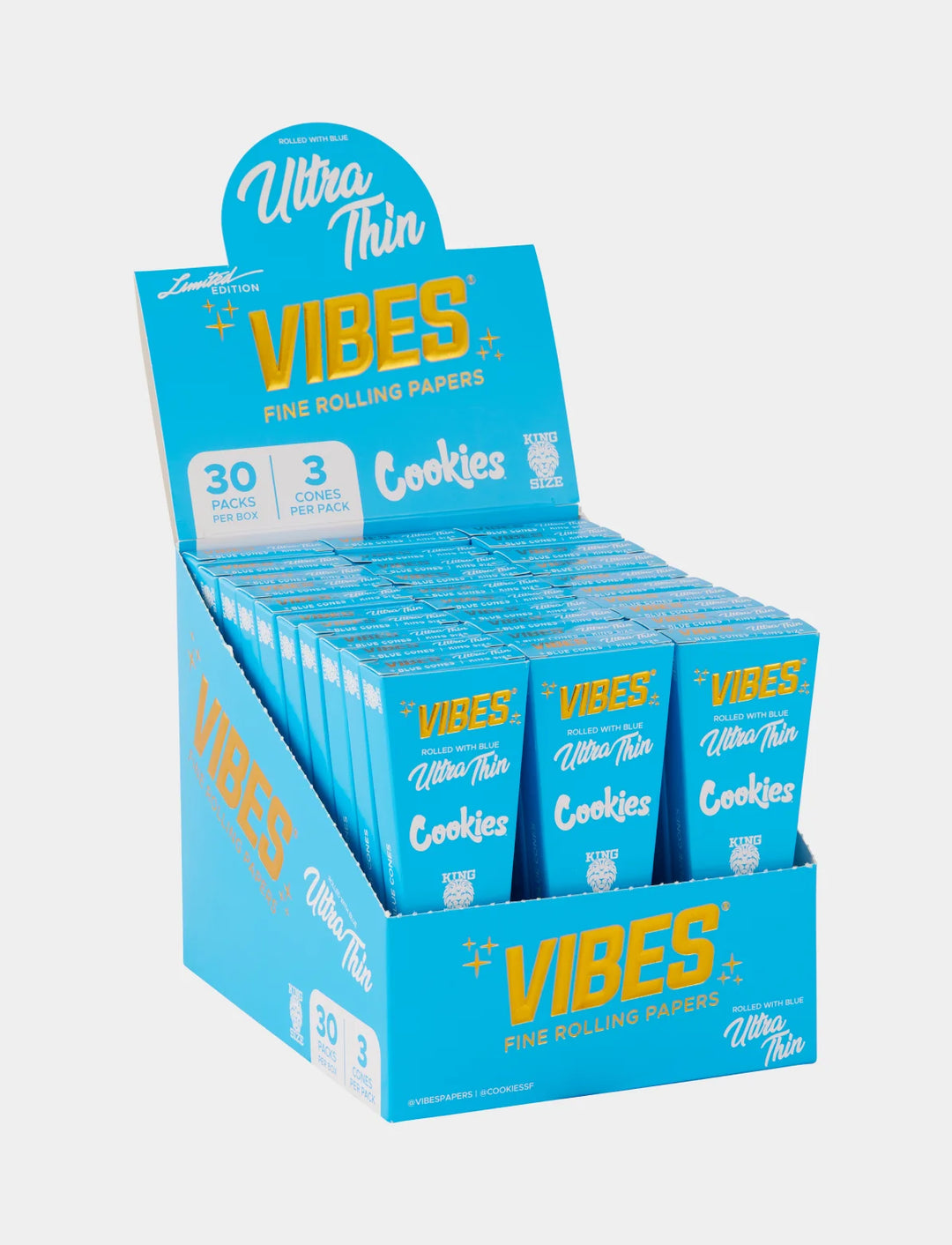 VIBES x COOKIES - King Size Slim Blue Cones – VIBES Papers